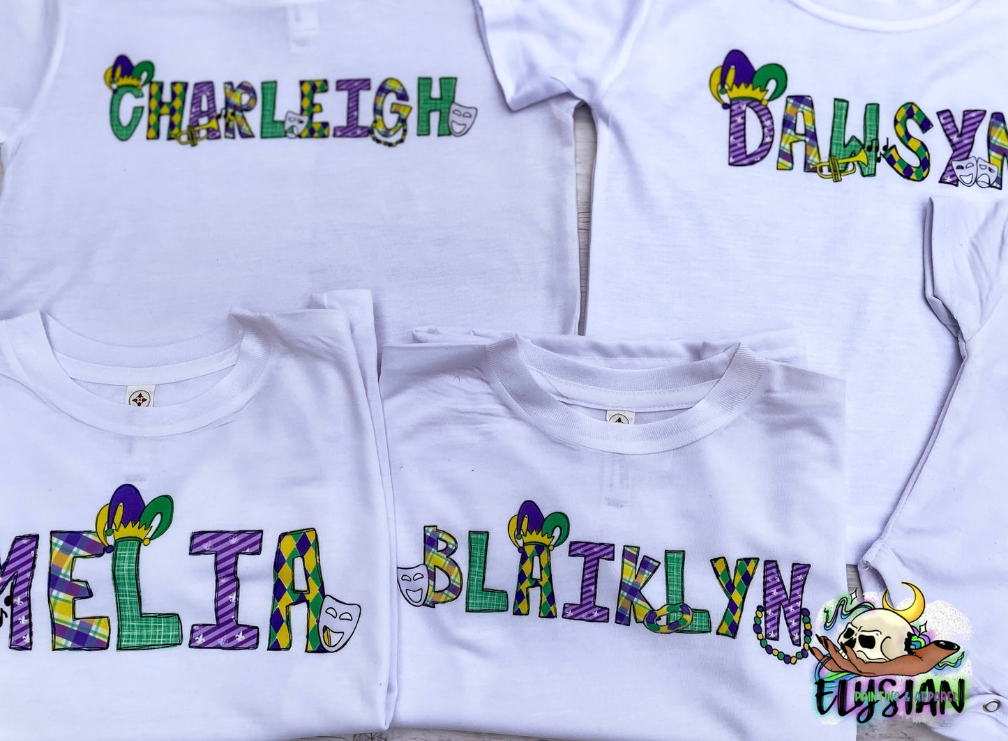 Mardi Gras Name Tee