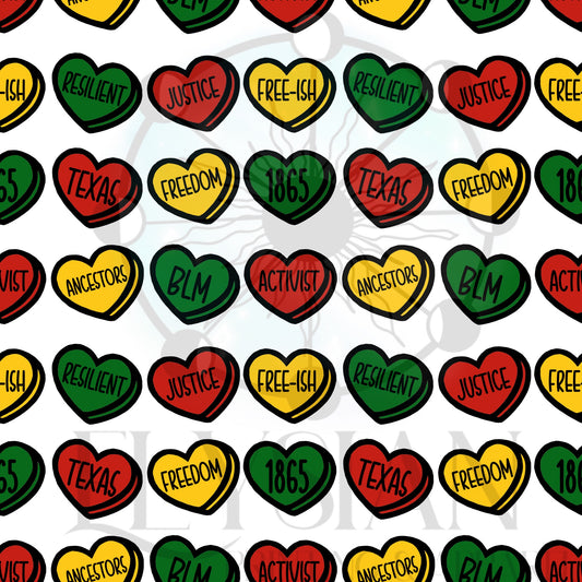 Juneteenth Conversation Hearts Seamless File