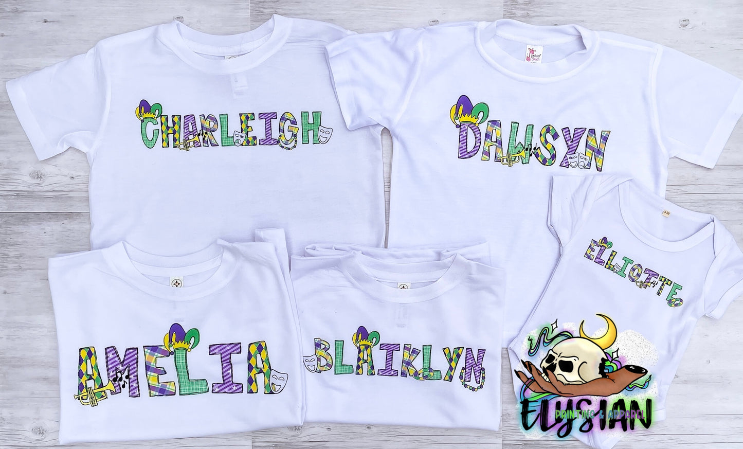 Mardi Gras Name Tee