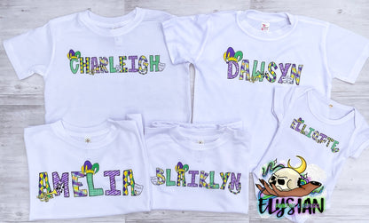 Mardi Gras Name Tee