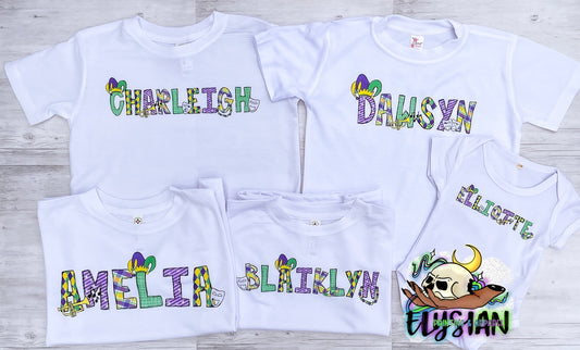 Mardi Gras Name Tee